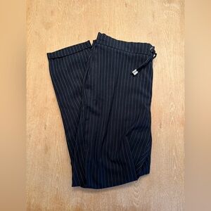 Navy & White Pinstripe Pants